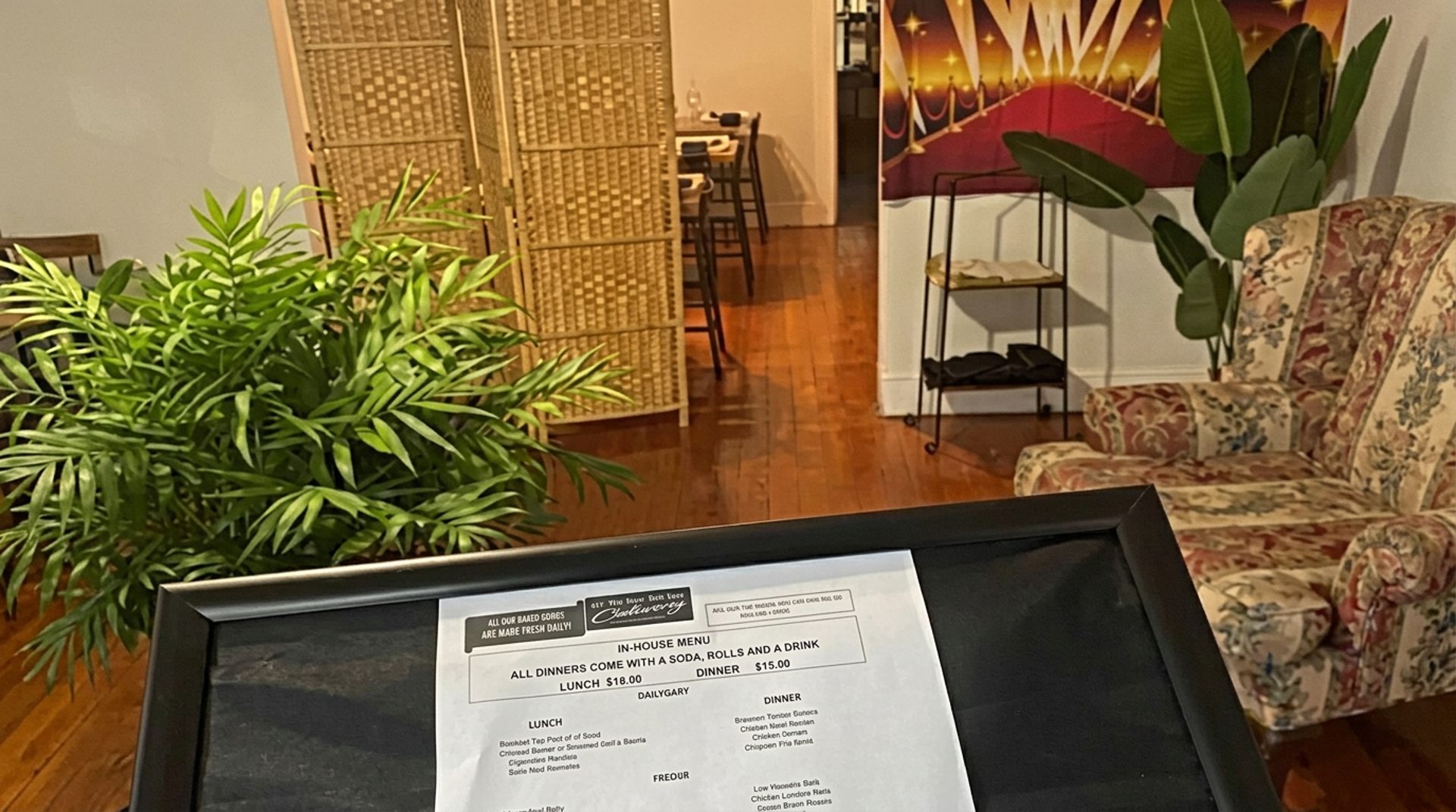 Beyond the catering tent